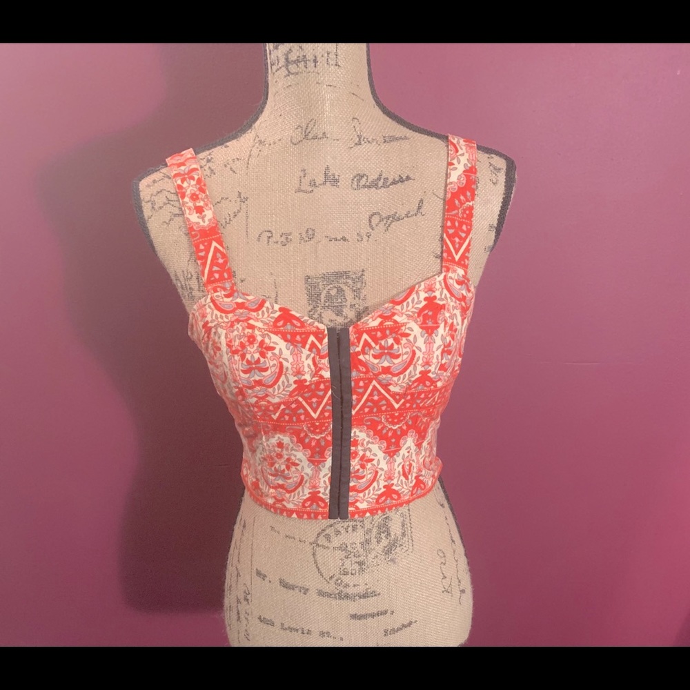 Lucca couture canvas corset crop top